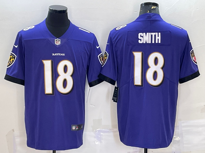 Men's Baltimore Ravens Roquan Smith #18 Purple Jersey